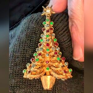 Vintage Christmas Tree Brooch